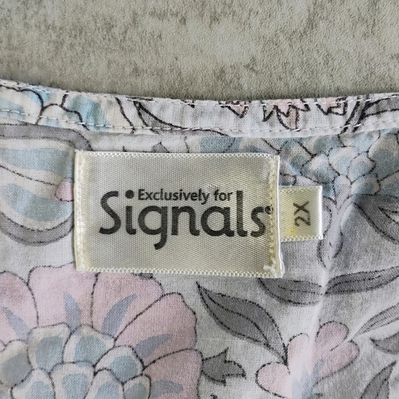 Exclusively For Signals Asymmetric Top Womens Plus 2X Floral Tapestry Bohemian - Picture 5 of 10